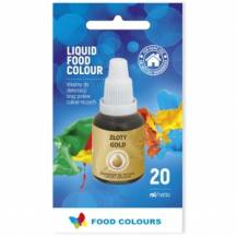 Airbrush perleťová farba tekutá Food Colours New Gold (20 ml) Zlatá