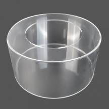 Akril tölthető kerek tortatartó/mezzanine (25 cm, magasság 10 cm)