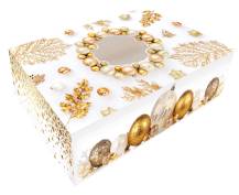 Alvarak vianočné krabice na pečivo Biela s ozdobami 23 x 15 x 5 cm