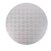 Cake Star Podložka pod dort PEVNÁ stříbrná vzor Jinju kruh 36 cm 14" (1 ks)