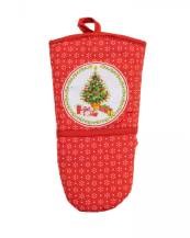 Cook Bombastic kitchen glove red with Christmas tree
