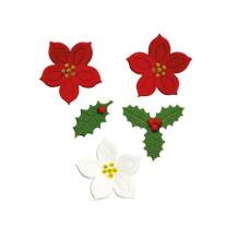Decora sugar decoration Christmas star and holly (6 pcs) Valid until 30.6.2024!