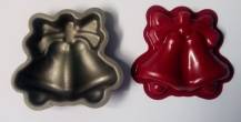 Teflon molds Double bell with bow 6 cm (10 pcs)