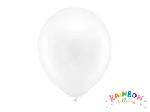 PartyDeco balóniky biele metalické 30 cm (10 ks)