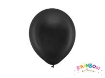PartyDeco balónky černé metalické 23 cm (10 ks)