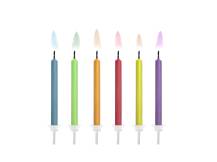 Bougies PartyDeco avec flamme colorée (6 pcs.)