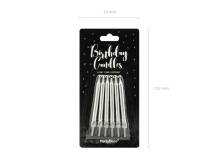 PartyDeco candles silver (6 pcs.)