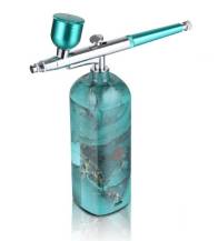 Portable hand airbrush set marbled green