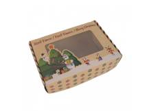 Pudełko świąteczne Kraft z drzewkami (25 x 17 x 7 cm)