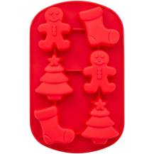 Wilton silicone baking mold Christmas trees, stockings and gingerbread (for 6 pcs.)