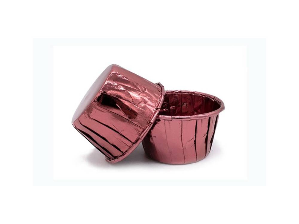 Alobalové pevné košíčky na muffiny růžové (50 ks)