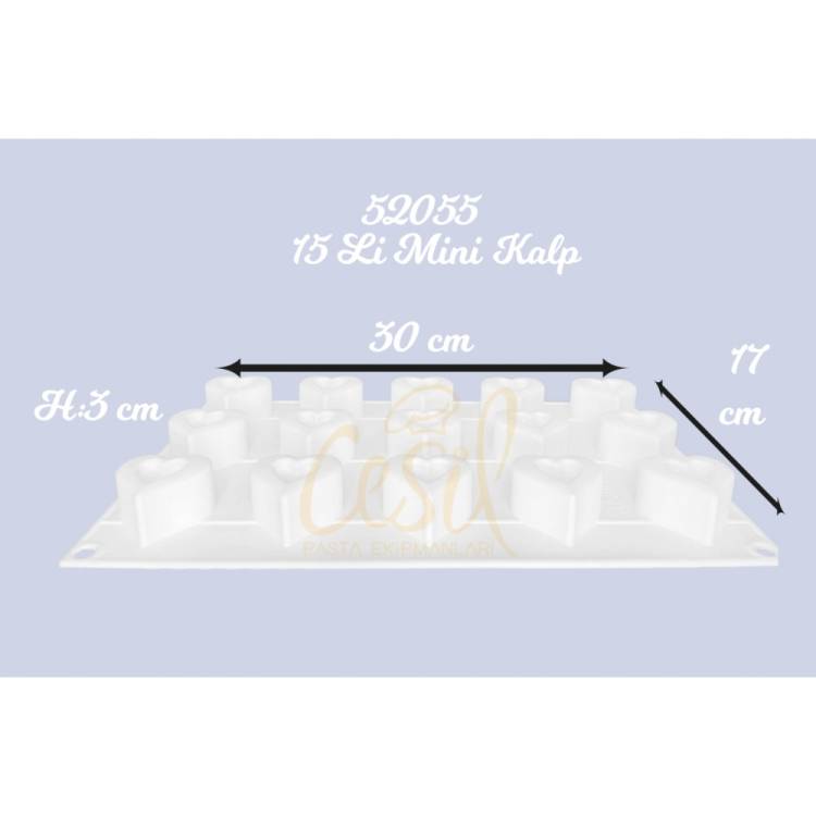 Cesil Silikonová forma na pečení/na mražené dezerty Srdce s otvorem 4,5 cm (na 15 ks)