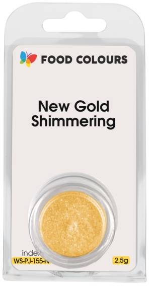 Jedlá prachová perleťová barva Food Colours New Gold Shimmering (2,5 g) Zlatá