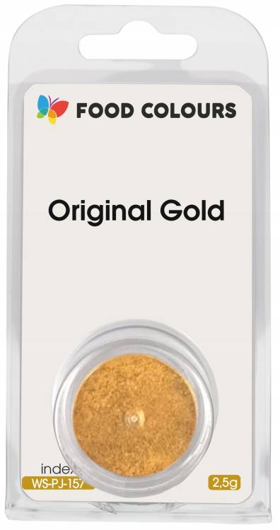 Jedlá prachová perleťová barva Food Colours Original Gold (2,5 g) Zlatá