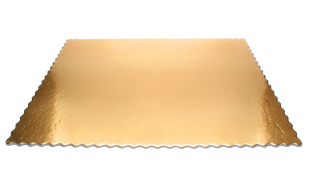 Podložka pod dort zlatá hrubá vlnka obdélník 31 x 41 cm (1 ks)