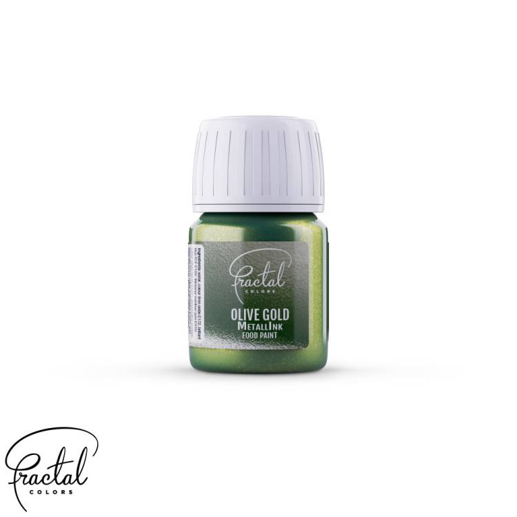 Tekutá metalická barva Fractal - Olive Gold (30 ml)