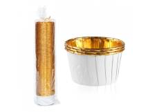 Foil firm muffin cups white with golden interior (50 pcs.)