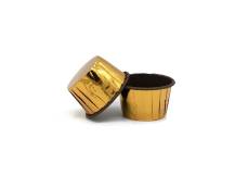 Alobalové pevné košíčky na muffiny zlaté s hnědým vnitřkem (50 ks)