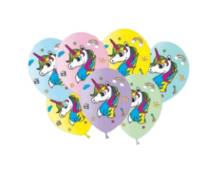 Alvarak Colored balloons with unicorns (7 pcs)