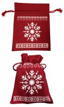 Alvarak cotton drawstring bag Red with snowflake