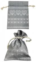 Alvarak cotton drawstring bag Gray with hearts