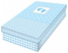 Alvarak gift box blue with children's footprints (24 x 16 x 6.5 cm)