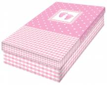 Alvarak gift box pink with baby footprints (26 x 17 x 7 cm)