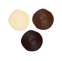 Décoration chocolat rond blanc, lait et noir 3,5 cm (10 pcs)