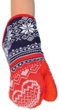 Cook Bombastic red-blue kitchen glove with a Christmas motif