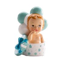 Decor figurine Boy in a gift box with balloons