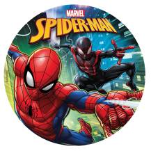 Decor edible image on the material Spider-man 20 cm