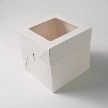 Dortová krabice bílá na Bento dort s průhledným víkem (18 x 18 x 18 cm)