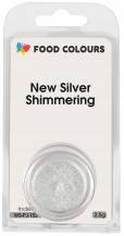 Essbare Perlenstaubfarbe Food Colors New Silver Shimmering (2,5 g) Silber