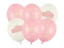 Ballons PartyDeco crème et rose It's a Girl (6 pcs)