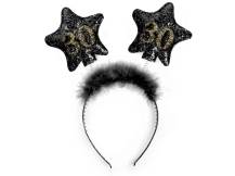 PartyDeco Headband black with stars 30