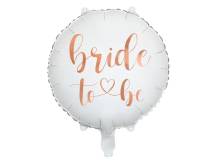 Balon foliowy PartyDeco biały Bride To Be 35 cm