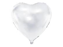 PartyDeco foliový balónek bílý Srdíčko 61 cm