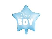 Balon foliowy PartyDeco niebieski Star It'sa Boy 48 cm