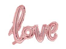 PartyDeco foil balloon rose-gold Love 73 x 59 cm