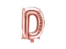 PartyDeco foliový balónek růžovo-zlatý písmeno D (35 cm)