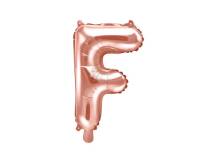 PartyDeco foliový balónek růžovo-zlatý písmeno F (35 cm)