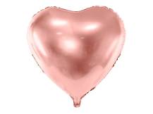 PartyDeco foliový balónek růžovo-zlatý Srdíčko 61 cm