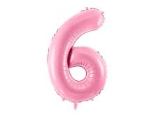 PartyDeco foil balloon pink number 6 (86 cm)