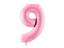 PartyDeco foil balloon pink number 9 (86 cm)