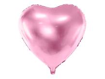 PartyDeco foliový balónek růžový Srdíčko 45 cm