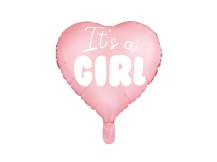 Balon foliowy PartyDeco różowy Serce It'sa Girl 45 cm