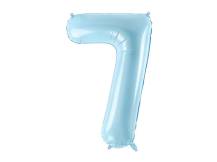 PartyDeco ballon en aluminium bleu clair numéro 7 (86 cm)