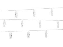 PartyDeco LED Pegs transparents pour photos (1,4 m)