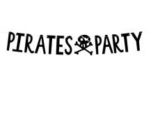 PartyDeco narozeninová girlanda černá Piráti