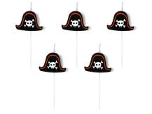 Bougies PartyDeco Chapeaux de pirates (5 pcs)